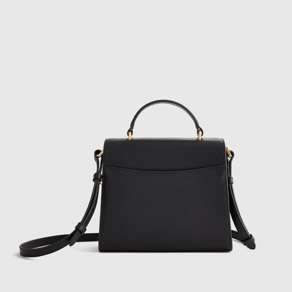 QUINCE Italian Leather Top Handle Crossbody Satchel NWOT in black - Picture 3 of 10